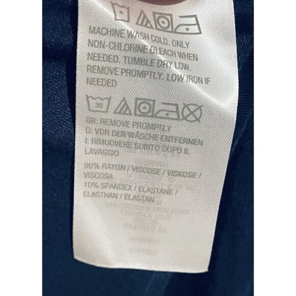 Susan Graver Dress Womens 2X Navy Blue Cool Touch Reg Mock Neck Long Sleeve - Picture 8 of 8